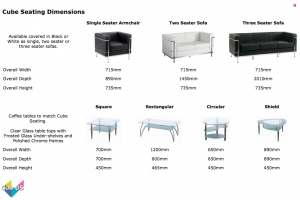 Cube Reception Seating Dimensions