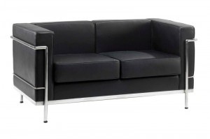 Office reception Sofa black leather